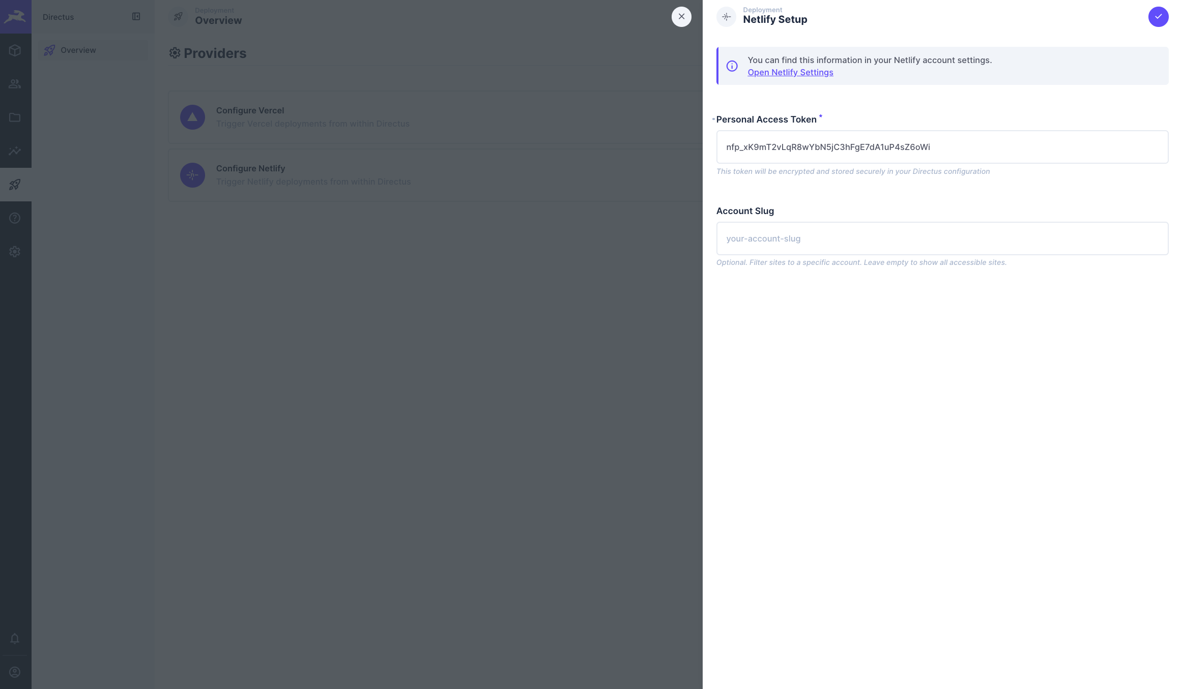 Netlify configuration token